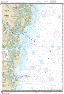 NOAA Chart 11502. Nautical Chart of Doboy Sound to Fernandina - East Coast. NOAA charts portray water depths, coastlines, dangers, aids to navigation, landmarks, bottom characteristics and other features, as well as regulatory, tide, and other information