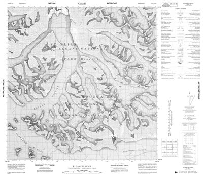 115B14 - KLUANE GLACIER - Topographic Map