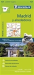 Madrid Spain & Area Travel & Road map. This map is the ideal travel companion to fully explore the Spanish capital and its surrounding areas thanks to its easy-to-use format and its scale of 1:170,000. Highlights all the leisure activities available, such