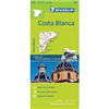 Costa Blanca - Spain Travel map. The ideal travel companion to fully explore this Spanish destination, thanks to its easy to navigate format and its scale of 1:130,000. Highlights all the leisure activities available, such as golf clubs and tourist trains