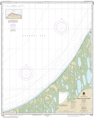 NOAA Chart 16083. Nautical Chart of Skull Cliff and vicinity. NOAA charts portray water depths, coastlines, dangers, aids to navigation, landmarks, bottom characteristics and other features, as well as regulatory, tide, and other information. They contain