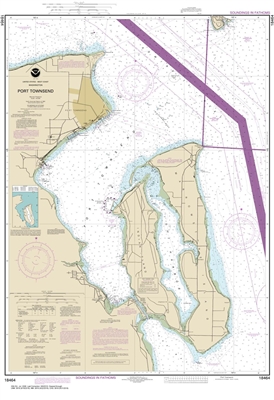 NOAA Chart 18464. Port Townsend Nautical Chart. NOAA charts portray water depths, coastlines, dangers, aids to navigation, landmarks, bottom characteristics and other features, as well as regulatory, tide, and other information. They contain all critical