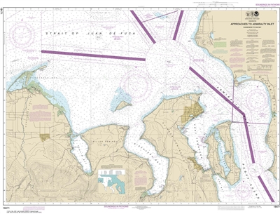 NOAA Nautical Chart 18471. Approaches to Admiralty Inlet Nautical Chart. NOAA maps portray water depths, coastlines, dangers, aids to navigation, landmarks, bottom characteristics and other features, as well as regulatory, tide, and other information. The