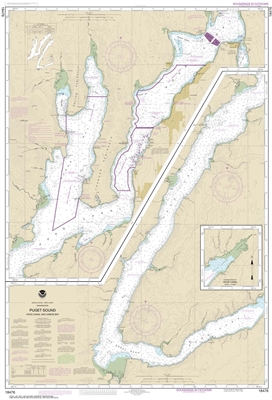 NOAA Nautical Chart 18476. Puget Sound Hood Canal And Dabob Bay. NOAA maps portray water depths, coastlines, dangers, aids to navigation, landmarks, bottom characteristics and other features, as well as regulatory, tide, and other information. They contai