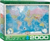 Map of the World. 2000 Piece Puzzle. A beautifully rendered map of the world including comprehensive data on population and area plus political and geological features. Strong high-quality puzzle pieces. Made from vegetable based ink. This superior qualit