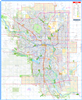 Calgary Detailed Wall Map. New detailed base map of Calgary and the surrounding region. Easy to read primary and secondary roads and streets, future roads including the new Stoney Trail in the SW, railroads, bridges and overpasses. Current and proposed LR