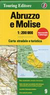 Abruzzo to Molise Travel map. Located east of Rome, the coverage includes the regions of Abruzzo and Molise. Includes index of names, tourist symbols and town through routes. Colored double-sided map with some shaded relief. Shows cities, towns, motorways