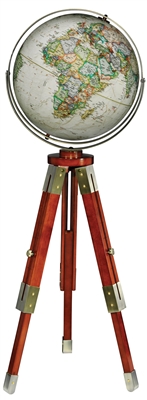 National Geographic Eaton - 16 inch Tripod Floor Globe. This globe is perfect for  the home or office. The Eaton globe features the latest National Geographic cartography in colors reminiscent of parchment globes from centuries past. Thousands of place na