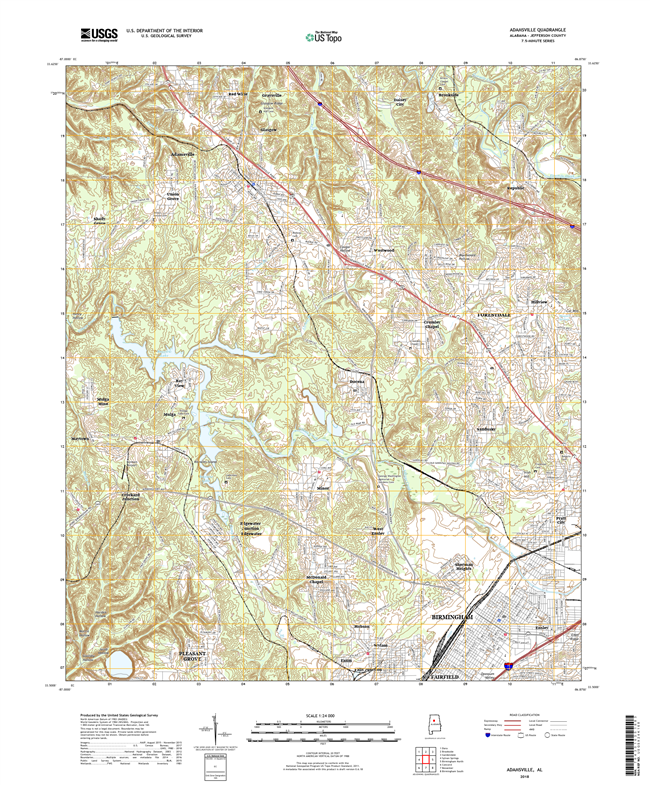 Adamsville Alabama - 24k Topo Map