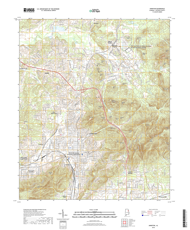 Anniston Alabama - 24k Topo Map