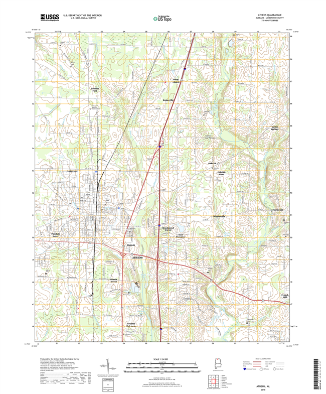 Athens Alabama - 24k Topo Map