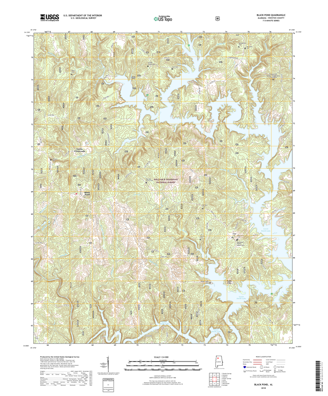 Black Pond Alabama - 24k Topo Map