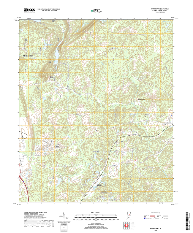 Bounds Lake Alabama - 24k Topo Map