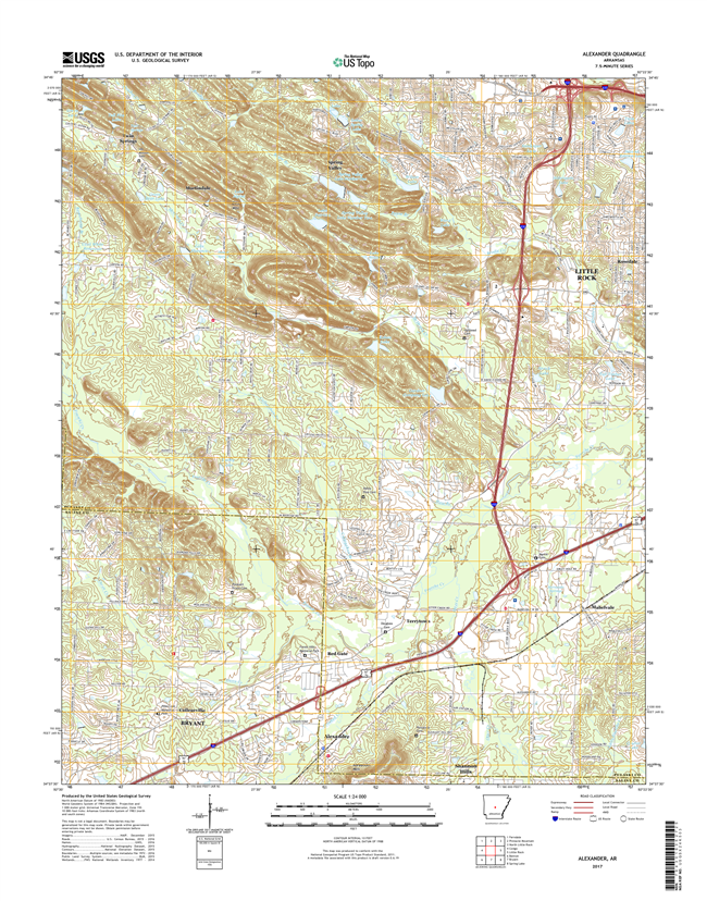 Alexander Arkansas - 24k Topo Map