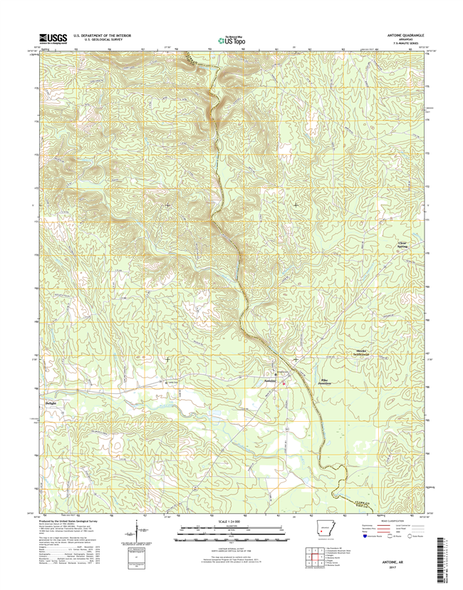 Antoine Arkansas - 24k Topo Map