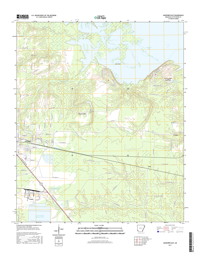 Ashdown East Arkansas - 24k Topo Map