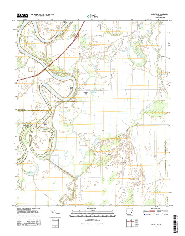 Augusta NE Arkansas - 24k Topo Map