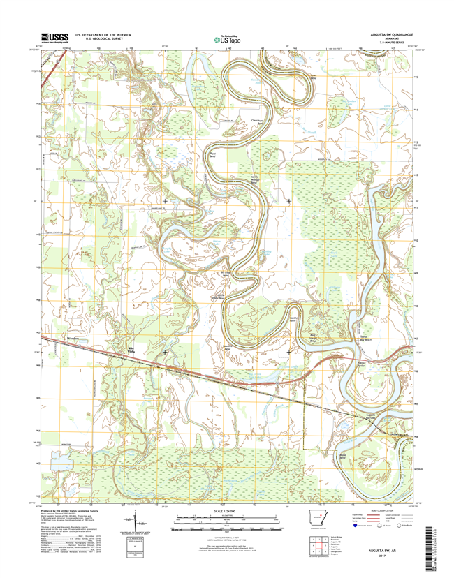 Augusta SW Arkansas - 24k Topo Map