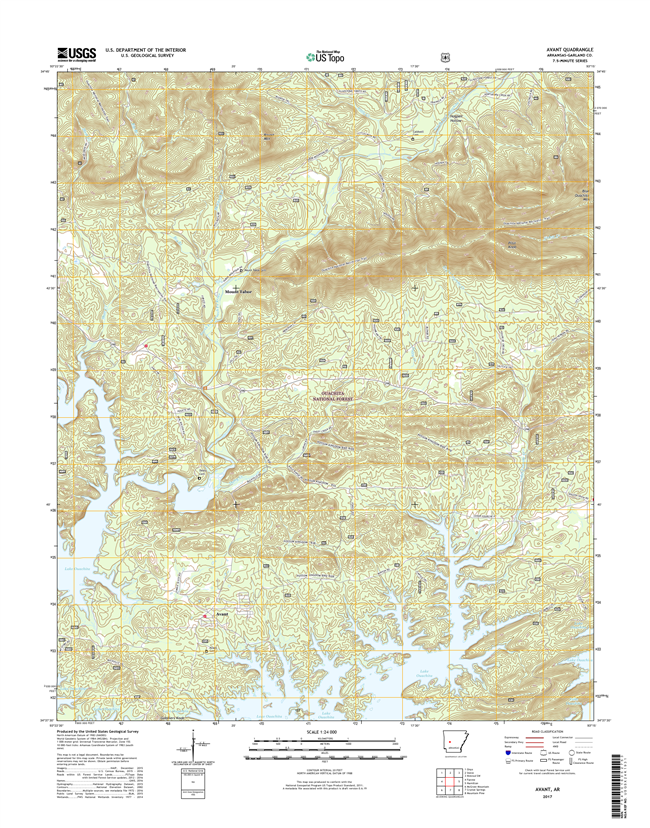 Avant Arkansas - 24k Topo Map