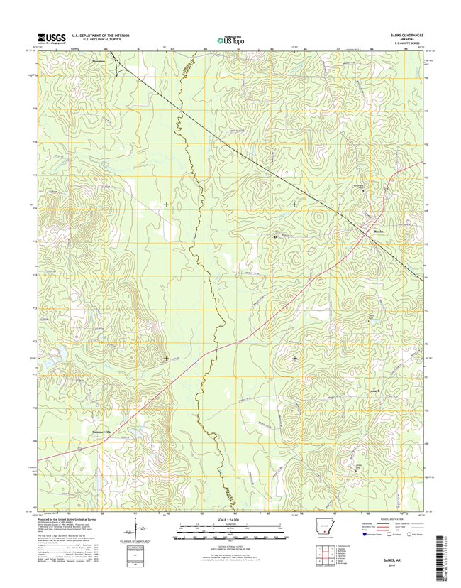 Banks Arkansas - 24k Topo Map