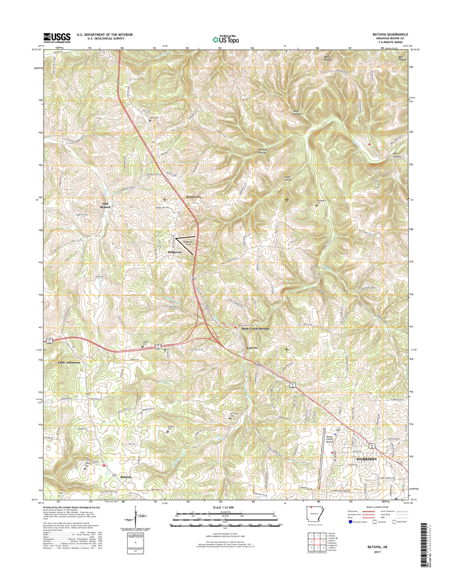 Batavia Arkansas - 24k Topo Map