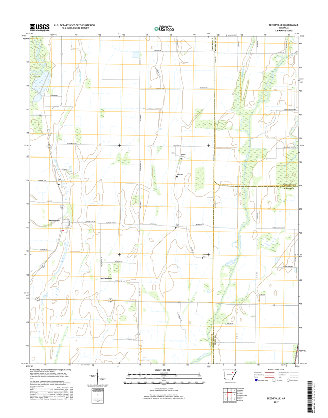 Beedeville Arkansas - 24k Topo Map