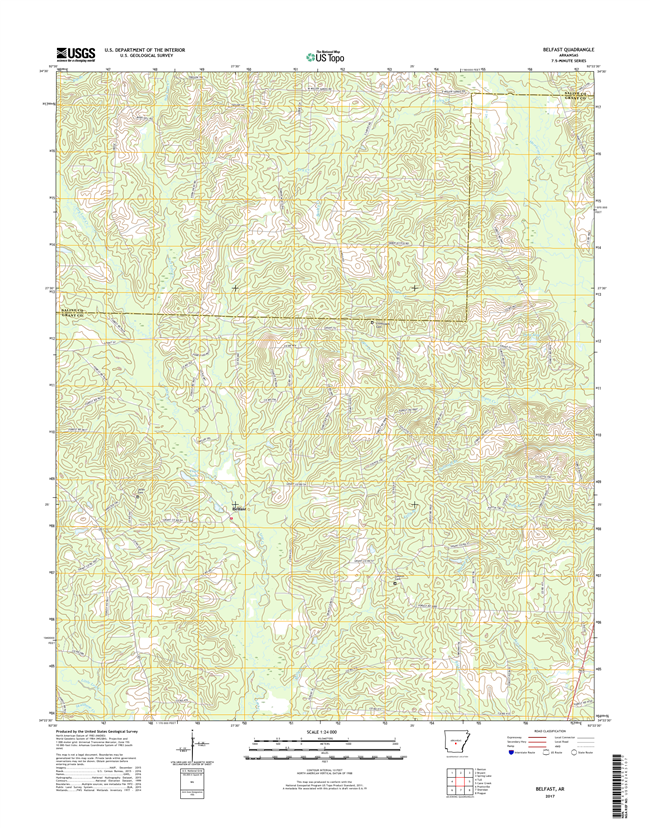 Belfast Arkansas - 24k Topo Map