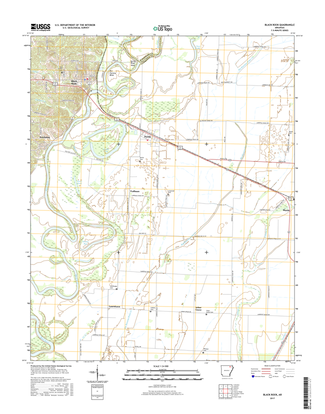 Black Rock Arkansas - 24k Topo Map