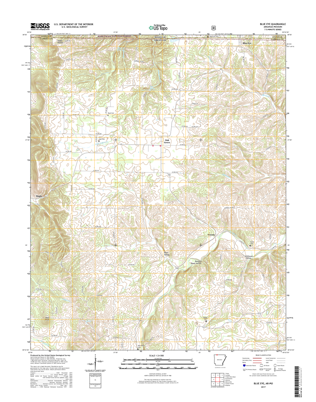 Blue Eye Arkansas - Missouri - 24k Topo Map