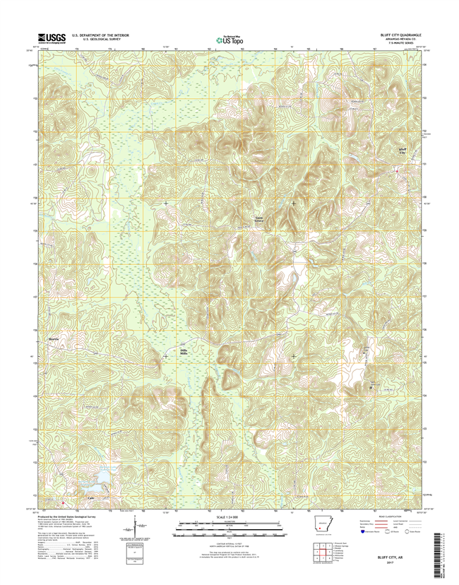 Bluff City Arkansas - 24k Topo Map