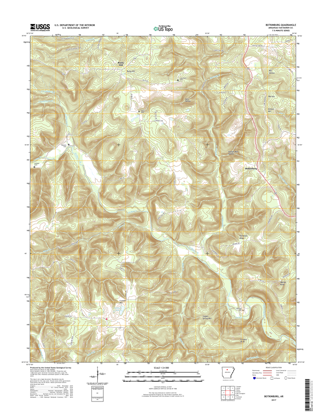 Botkinburg Arkansas - 24k Topo Map