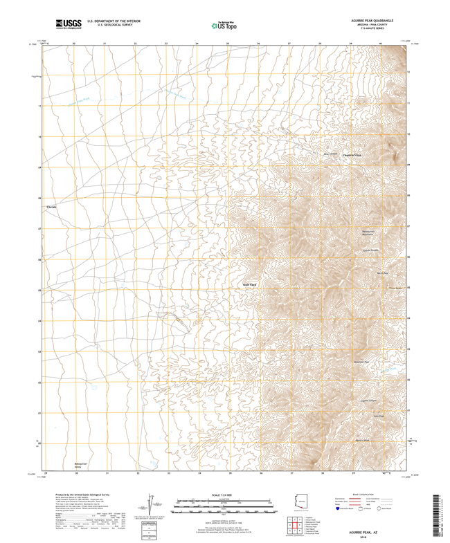 Aguirre Peak Arizona - 24k Topo Map