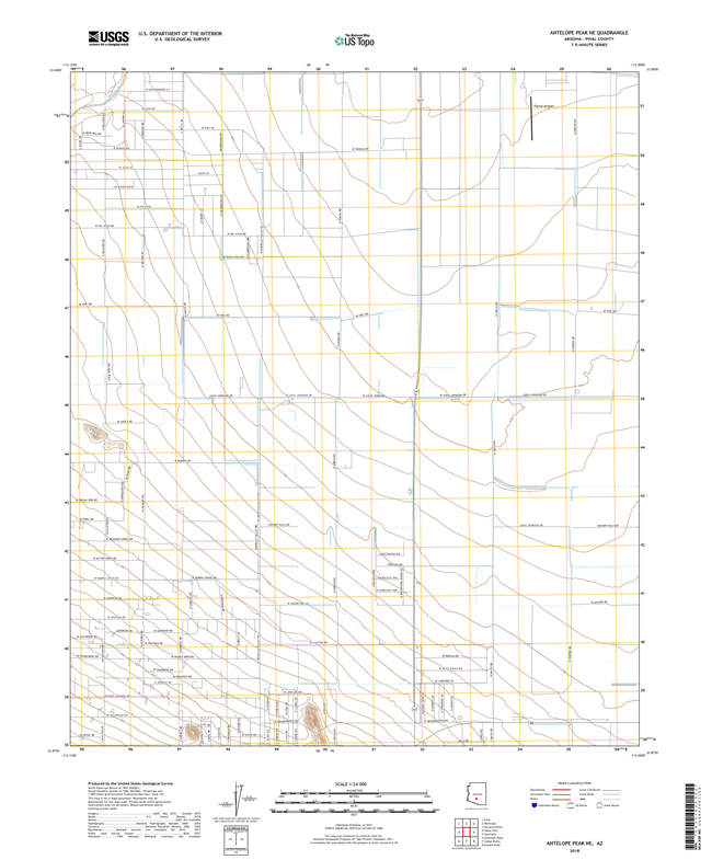 Antelope Peak NE Arizona - 24k Topo Map