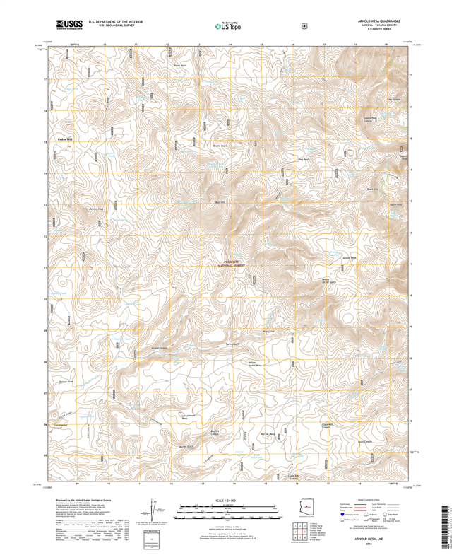 Arnold Mesa Arizona - 24k Topo Map