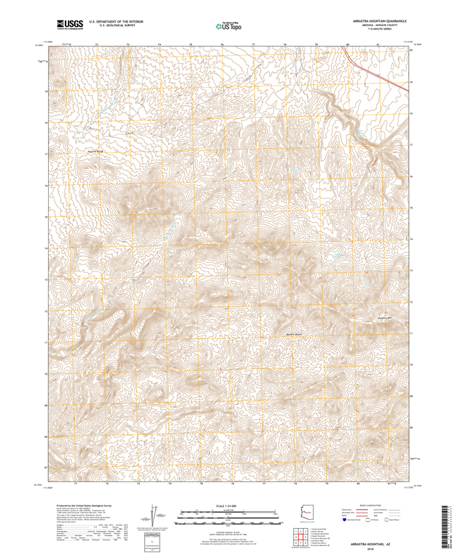 Arrastra Mountain Arizona - 24k Topo Map