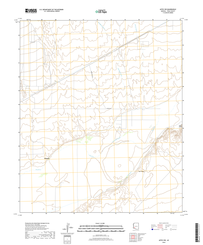 Aztec NW Arizona - 24k Topo Map