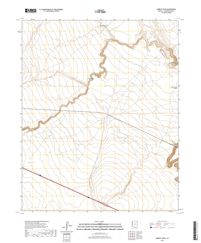 Babbitt Wash Arizona - 24k Topo Map