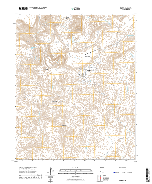 Bagdad Arizona - 24k Topo Map