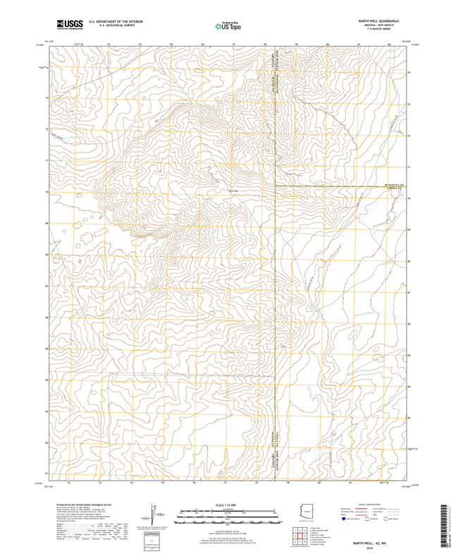 Barth Well Arizona - New Mexico - 24k Topo Map