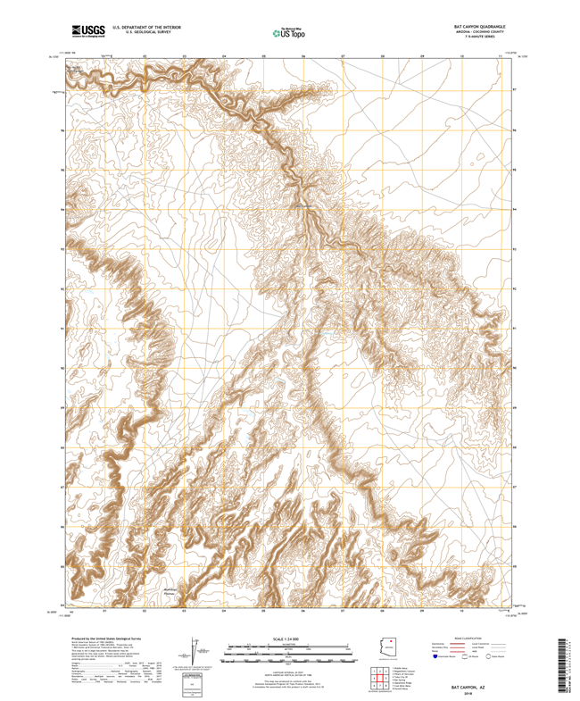 Bat Canyon Arizona - 24k Topo Map