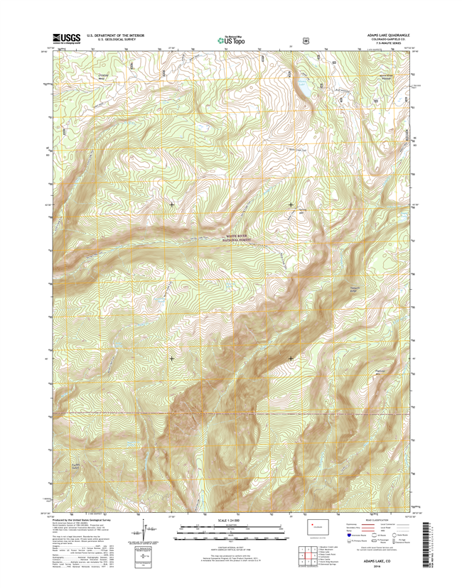 Adams Lake Colorado - 24k Topo Map