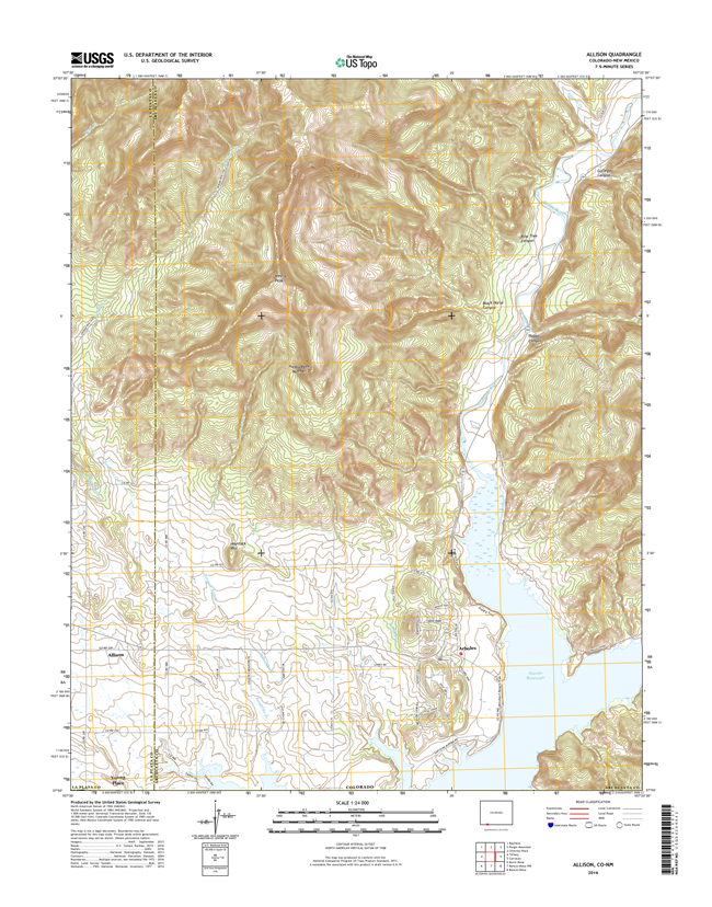 Allison Colorado - New Mexico - 24k Topo Map