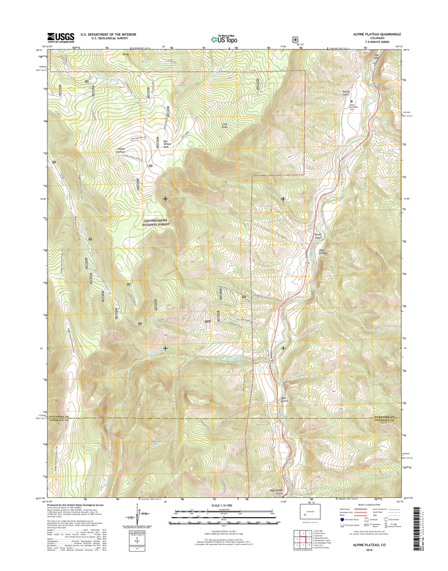 Alpine Plateau Colorado - 24k Topo Map