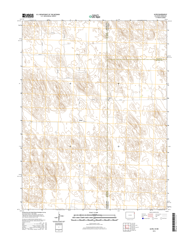 Alvin Colorado - Nebraska - 24k Topo Map