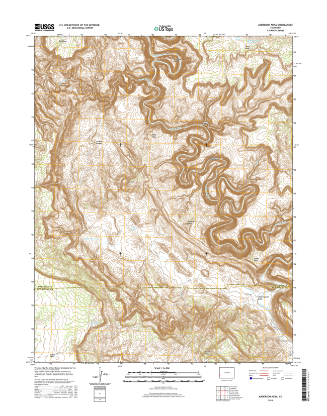 Anderson Mesa Colorado - 24k Topo Map