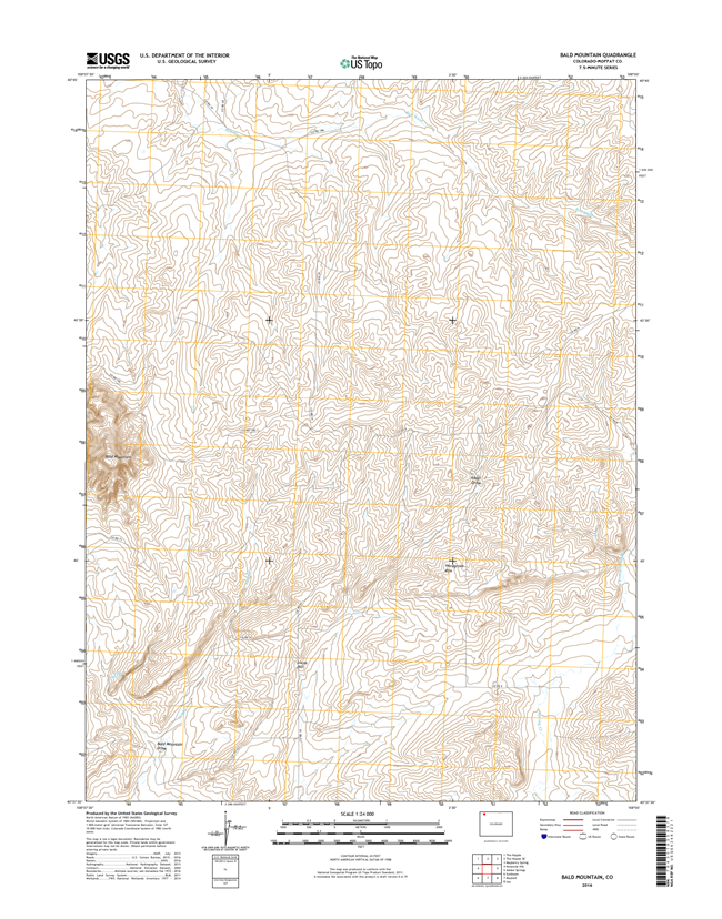 Bald Mountain Colorado - 24k Topo Map