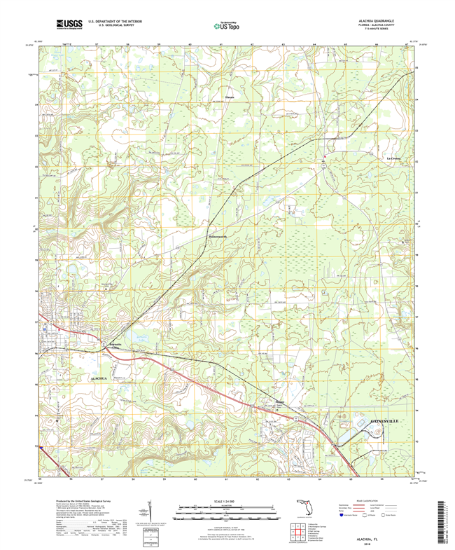 Alachua Florida - 24k Topo Map