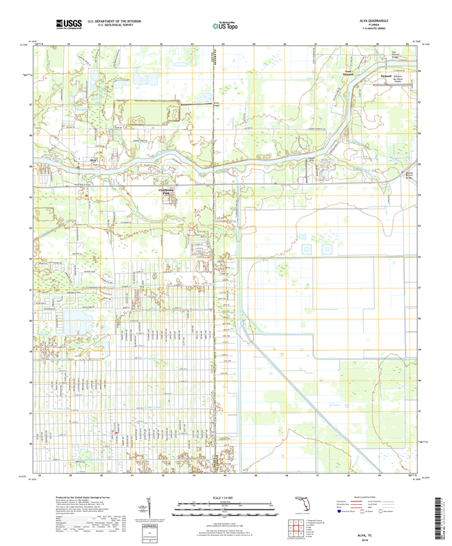 Alva Florida - 24k Topo Map