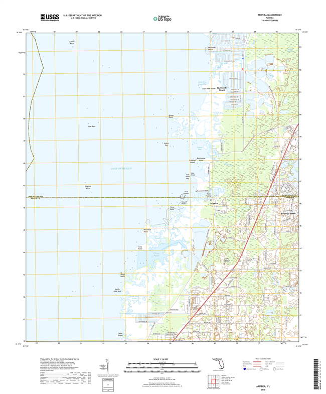 Aripeka Florida - 24k Topo Map