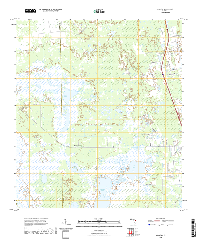 Aurantia Florida - 24k Topo Map